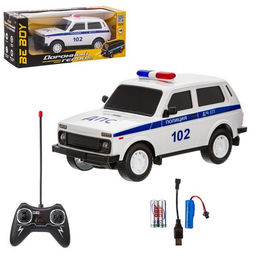 Р/У на аккумул. BeBoy 24*11*13см "LADA Niva. Полиция" (IT110719) подсветка, резиновые покрышки, в коробке