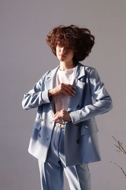 Жакет двубортный голубой - Martichelli фото 18