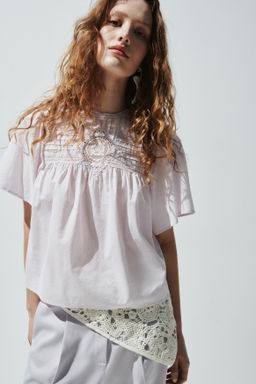 Blusa de algod?n con bordado ingl?s - H&m фото 3