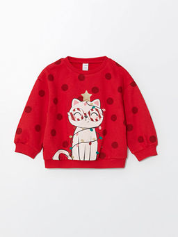 Bisiklet Yaka Kal?n K?z Bebek Sweatshirt