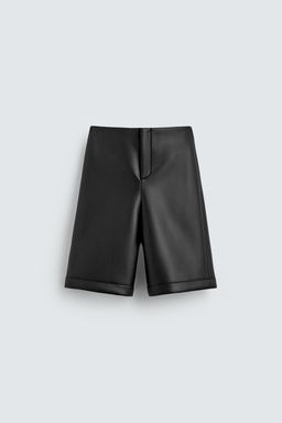 LEATHER EFFECT LONG BERMUDA SHORTS HARRY LAMBERT FOR ZARA X DISNEY фото 2