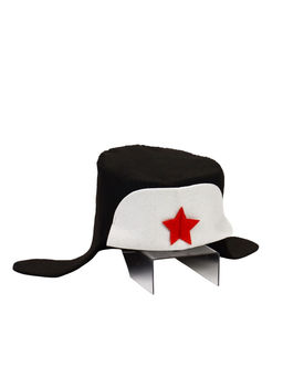 Шапка для бани и сауны «Ушанка», полиэфир, чёрно-белая