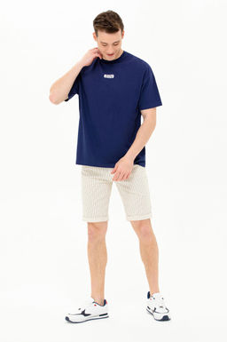 Футболка мужская U.S. Polo Assn оверсайз темно-синяя из хлопка  фото 8