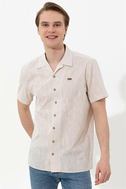 U. S. Polo Assn / Мужская рубашка цвета хаки с коротким рукавом - U.s. polo assn фото 7