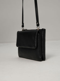 Сумка кожаная на плечо кросс-боди Deboro 31069 черный