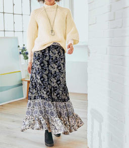 Юбка, черно-синяя