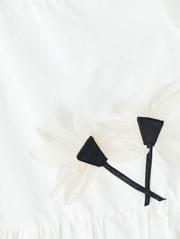 ?i?ek Aplikeli K?z ?ocuk Balon Elbise