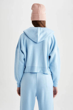 Свитер оверсайз с капюшоном - Defacto фото 6