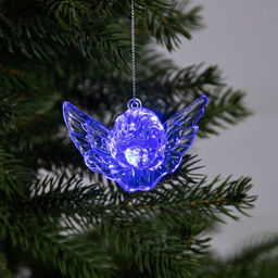 Ёлочная игрушка Ангел, 8х5х4.5 см, 1 LED, от батареек, свечение мульти (RGB)