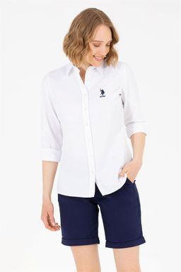 U. S. Polo Assn Женская белая базовая рубашка с длинным рукавом - U.s. polo assn фото 8