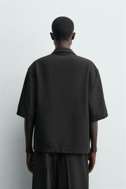 CAMISA BOXY FIT ESTRUCTURA / Negro - Zara фото 3