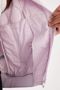 Пальто с капюшоном и двумя карманами на молнии DeFactoFit  фото 8