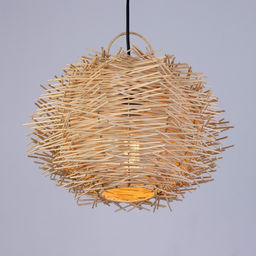 Светильник потолочный из ротанга «Анди», 1×120 Вт, Е27, 40×40×26 см