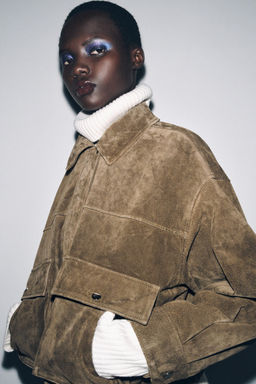 100% LEATHER BOMBER JACKET