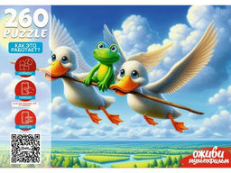 Puzzle 260 элементов "Оживи мультфильм. Лягушка - путешественница" (П260-3554)