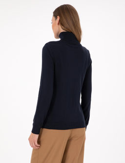 Lacivert Slim Fit Basic Kazak