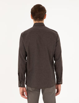 Kahverengi Slim Fit Uzun Kollu G_mlek