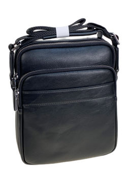 Сумка мужская из натуральной кожи, цвет черный