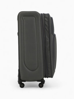 Чемодан на колёсах большой 97 л (L), на молнии, с увеличением, кодовый замок, 4 колеса, серый