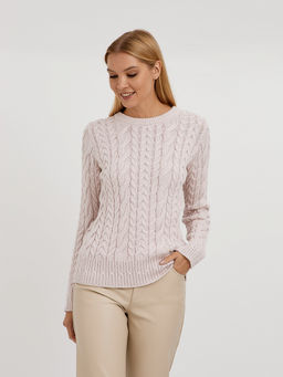 джемпер женский из хлопка с объемными косами