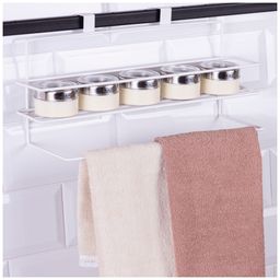 НАВЕСНОЙ ДЕРЖАТЕЛЬ ДЛЯ ПОЛОТЕНЦА С ПОЛКОЙ 40*12*16 СМ ЦВЕТ: БЕЛЫЙ - Agness фото 2