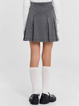 Юбка для девочек серая с паттерном гусиная лапка - Mark formelle фото 4