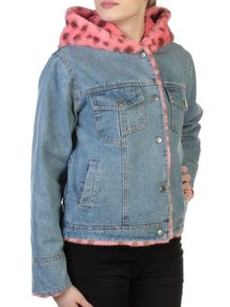 000 BLUE/CRIMSON Куртка джинсовая с плюшем Misifeer