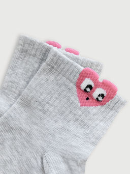 Цена за 5 пар! Носки детские белые с объемным рисунком в виде сердца - Mark formelle фото 8