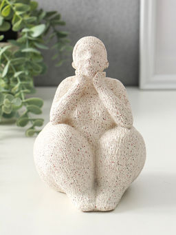 Сувенир полистоун "Пышечка. Удивление" белый песок 11,5х11х16см