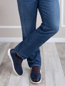 Мужские кроссовки модные, легкие и практичные 1011-53-00 Темно-синий - Piniolo фото 3