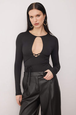 Kahverengi Duz V Yaka Uzun Orme Sandy Body TPRAW26BD00028 - Trendyolmilla фото 3
