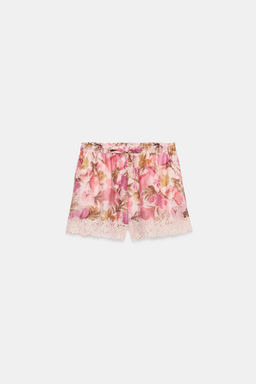 SHORTS ESTAMPADO FLORAL ENCAJE / Estampado - Zara фото 6