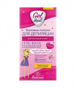 ФЛОРЕСАН Ф-600 Восковые полоски для депиляции молодой кожи 20 шт/20 НОВИНКА