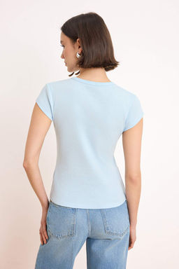 Trendyolmilla Siyah Dugmeli Fitted/Vucuda Oturan Orme Bluz TWOSS25BZ00281 фото 27