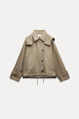 ZW COLLECTION SHORT HOODED TRENCH COAT - Zara фото 8