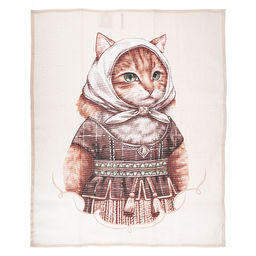 Полотенце кухонное 50х60см "Kitchen & Marfa", набор 3шт, рогожка 156г/м2, хлопок 100%, на картоне, "Домашняя мода" (Россия)