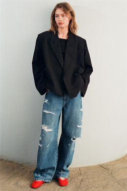 CROPPED DOUBLE-BREASTED BLAZER - Zara фото 5
