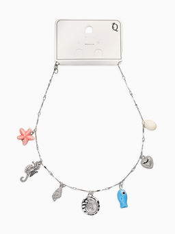 Колье «Морской вайб», L=40 см, цветное в серебре