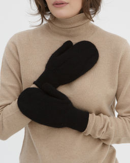 Варежки из монгольского кашемира UL черные