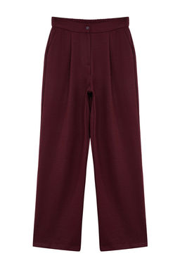 Bordo Straight/Duz Kesim Dokuma Kumas Pantolon TWOAW22PL0321