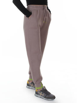 2617 GRAY/BEIGE Брюки спортивные утепленные женские (85% хлопок, 10% полиэстер, 5% спандекс)