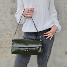 Женская кожаная сумка багет 0048-6