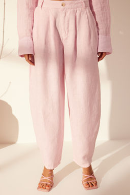 Sar? %100 Keten Yuksek Bel Barrel Pantolon TWOSS24JE00243 - Trendyolmilla фото 10