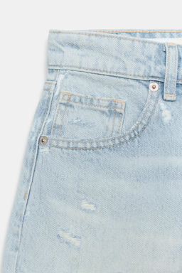 SHORTS DENIM TRF TIRO ALTO ROTOS / Azul claro - Zara фото 7