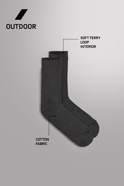 CALCETINES MEZCLA ALGOD?N RIZO / Gris