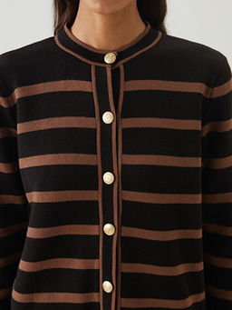 Bisiklet Yaka ?izgili Kad?n Triko H?rka