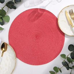 Салфетка сервировочная Доляна Классика, цв.бордо, d 38см  фото 5