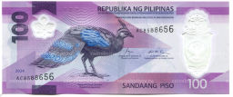 Банкнота 100 песо 2024 года Филиппины