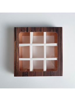 Цена за 5 шт. Коробка под 9 конфет с ячейками Дерево 14,5 х 14,5 х 3,5 см - Дарите счастье фото 2