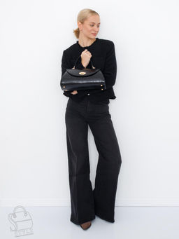 Сумка женская кожаная 1043L black Polina&Eiterou